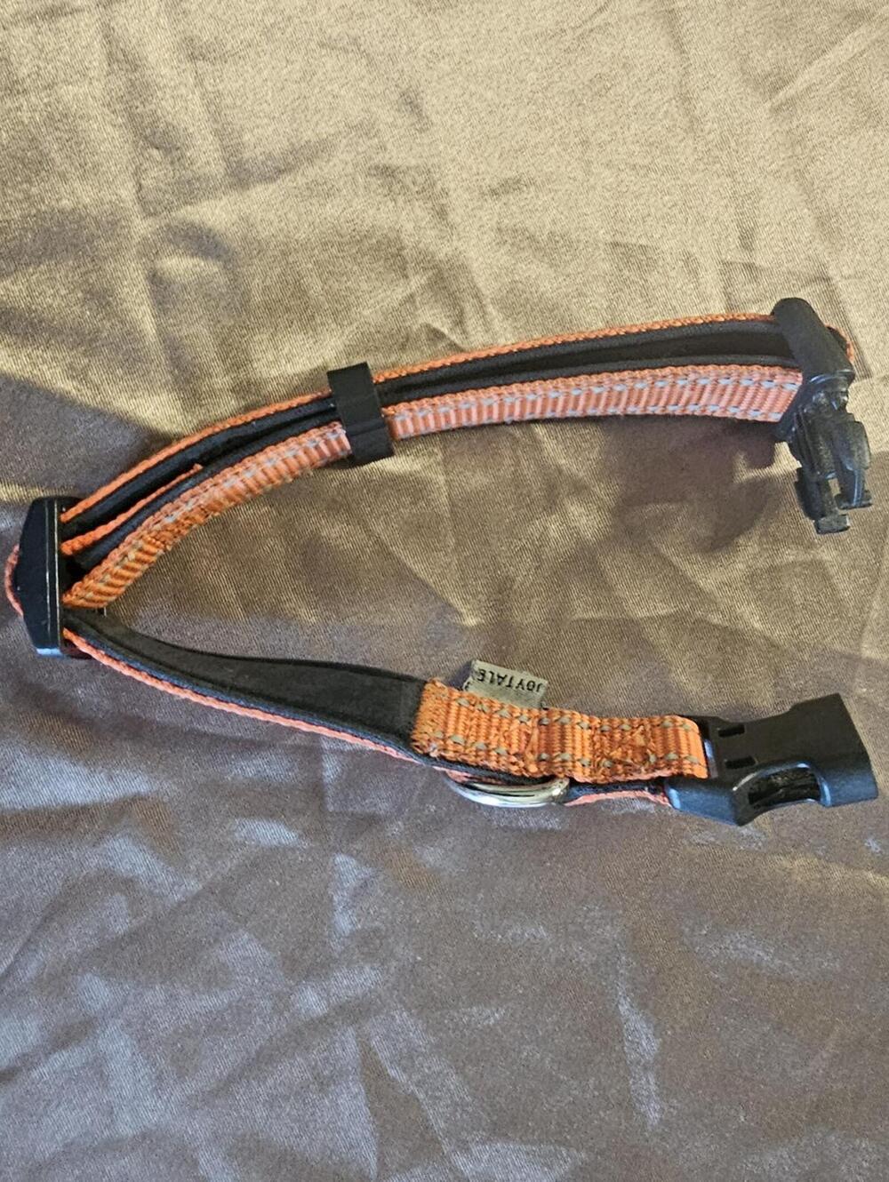 Orange Adjustable Nylon Pet Collar with Buckle and D-Ring - Picture 2 of 2